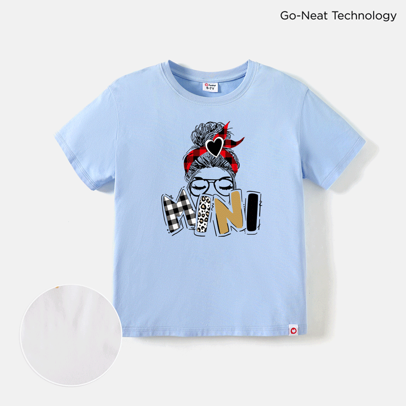 

[4Y-14Y] Go-Neat Water Repellent and Stain Resistant Kid Girl Letter Figure Print Short-sleeve Tee