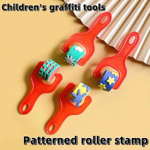 4-pack Drawing Sponge Roller Brush Kid Paint Graffiti DIY Tool Sponge Brush Painting Tools School Stationery
