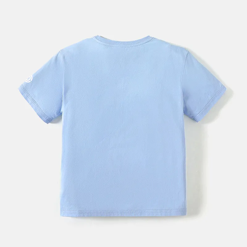 [4Y-14Y] Go-Neat Water Repellent and Stain Resistant Kid Boy Face Graphic Print Short-sleeve White Tee  big image 6