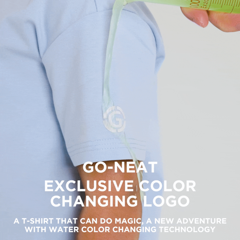 [4Y-14Y] Go-Neat Water Repellent and Stain Resistant Kid Boy Animal Dinosaur Print Short-sleeve Tee Light Blue