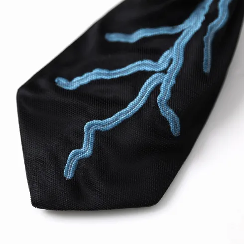 Go-Glow Light Up Lightning Bolt Shape Necktie Including Controller (Battery Inside) Black big image 8