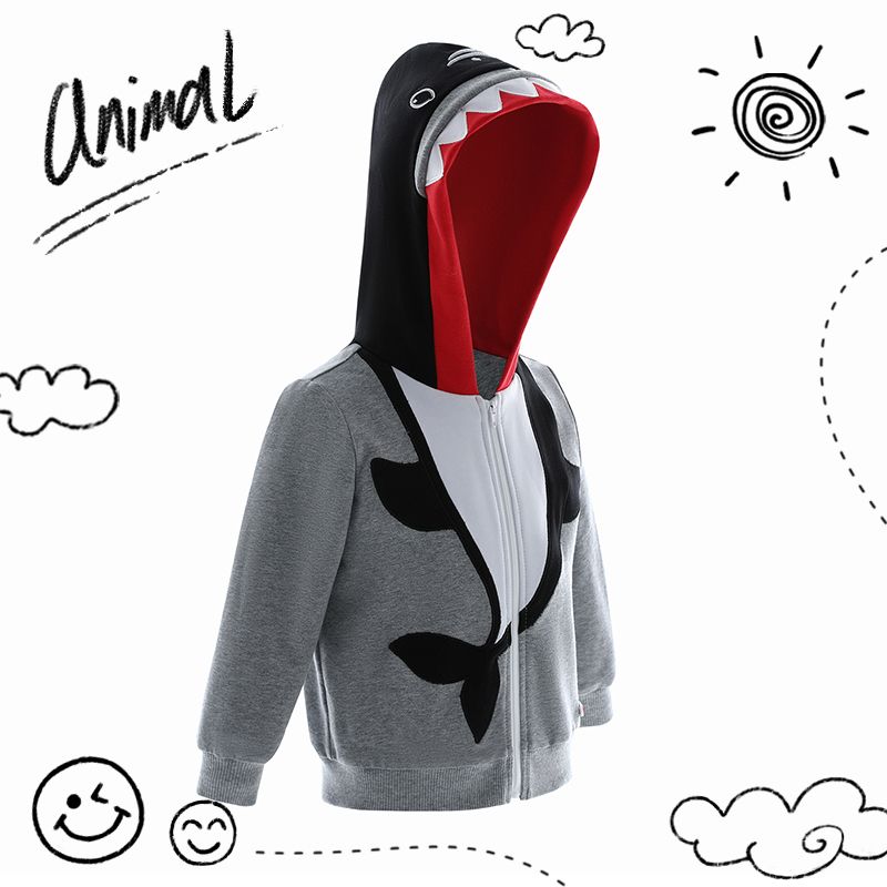 

Illuminated Shark Shaped Cotton Hooded Jacket for Toddler Boy