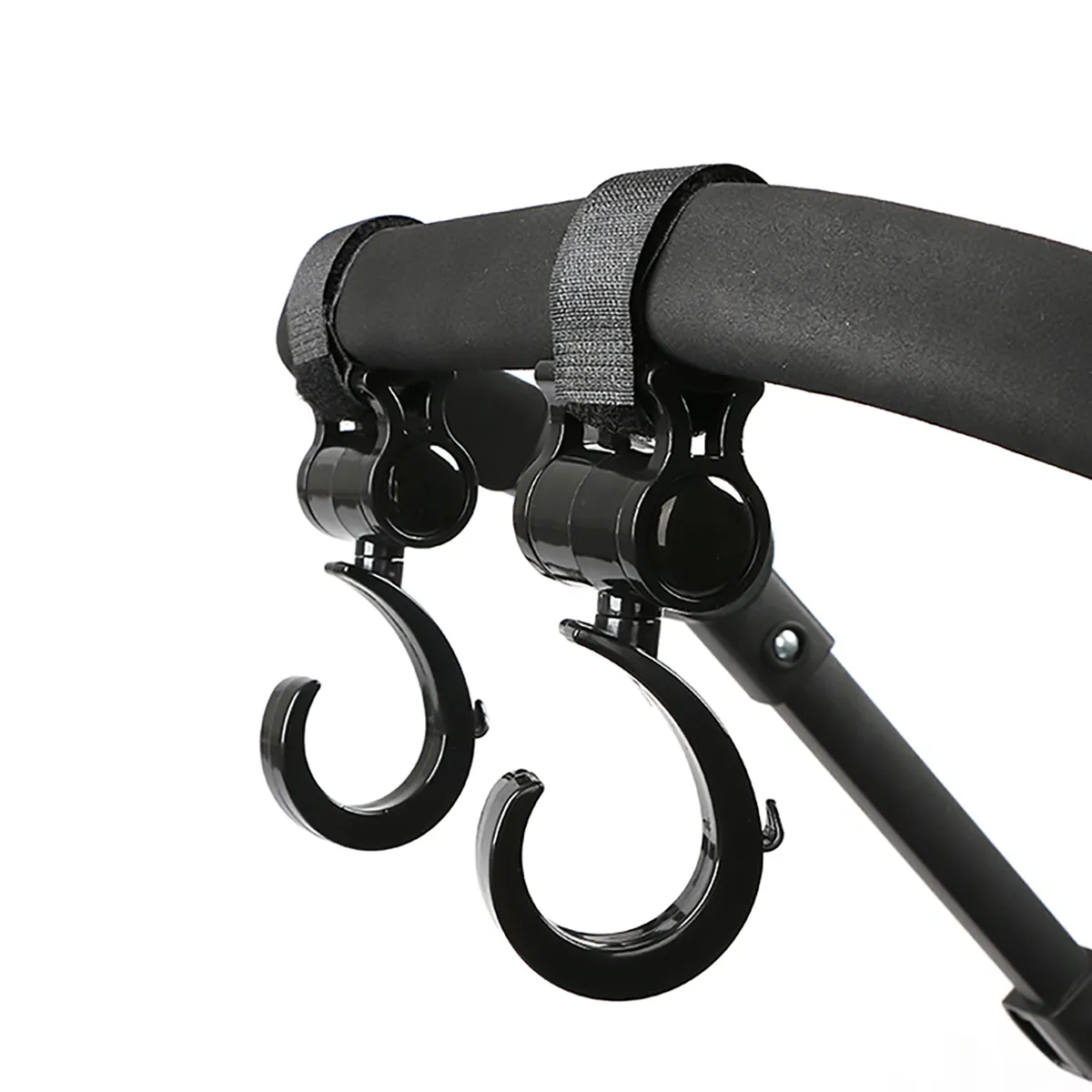 Stroller Hooks Multifunction 360° Rotating Firm Non-Slip Hooks Stroller Accessories Black big image 1