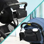 Universal Baby Stroller Organizer with 2 Insulated Cup Holders Detachable Pocket Mesh Pocket Adjustable Shoulder Strap  image 5
