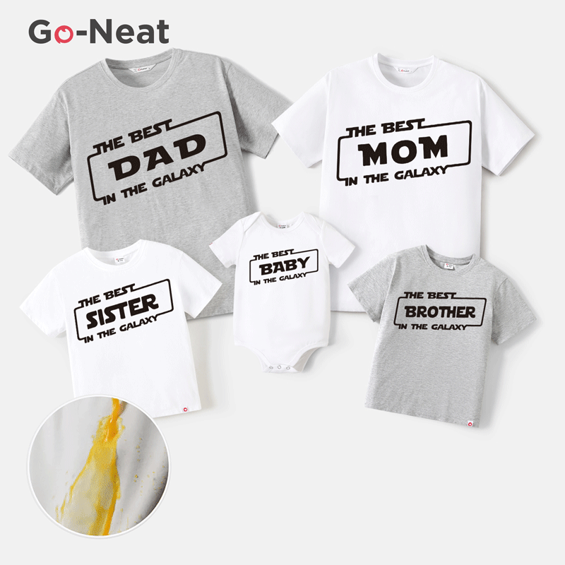 

Go-Neat Water Repellent and Stain Resistant Family Matching Letter Print Short-sleeve Tee