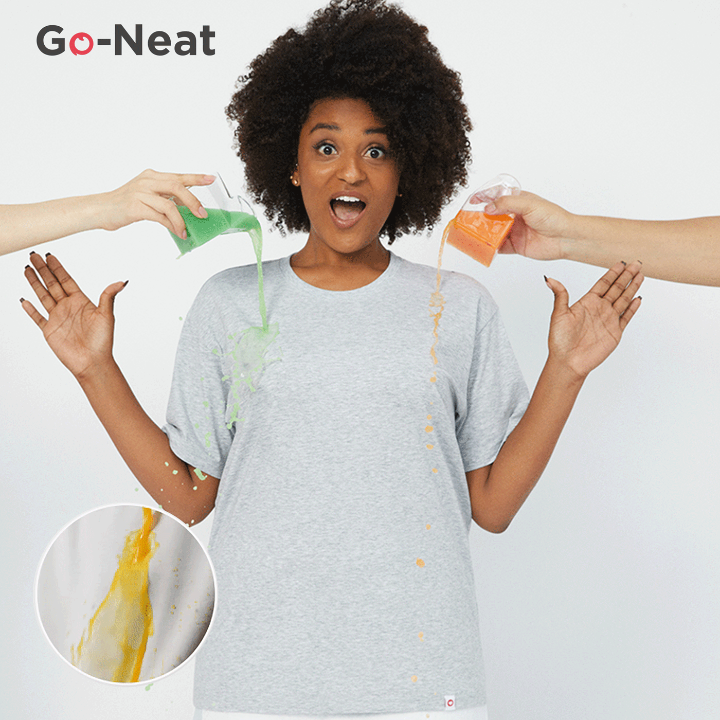 Go-Neat Water Repellent and Stain Resistant Family Matching Solid Short-sleeve Tee Short-sleeve (Grey)