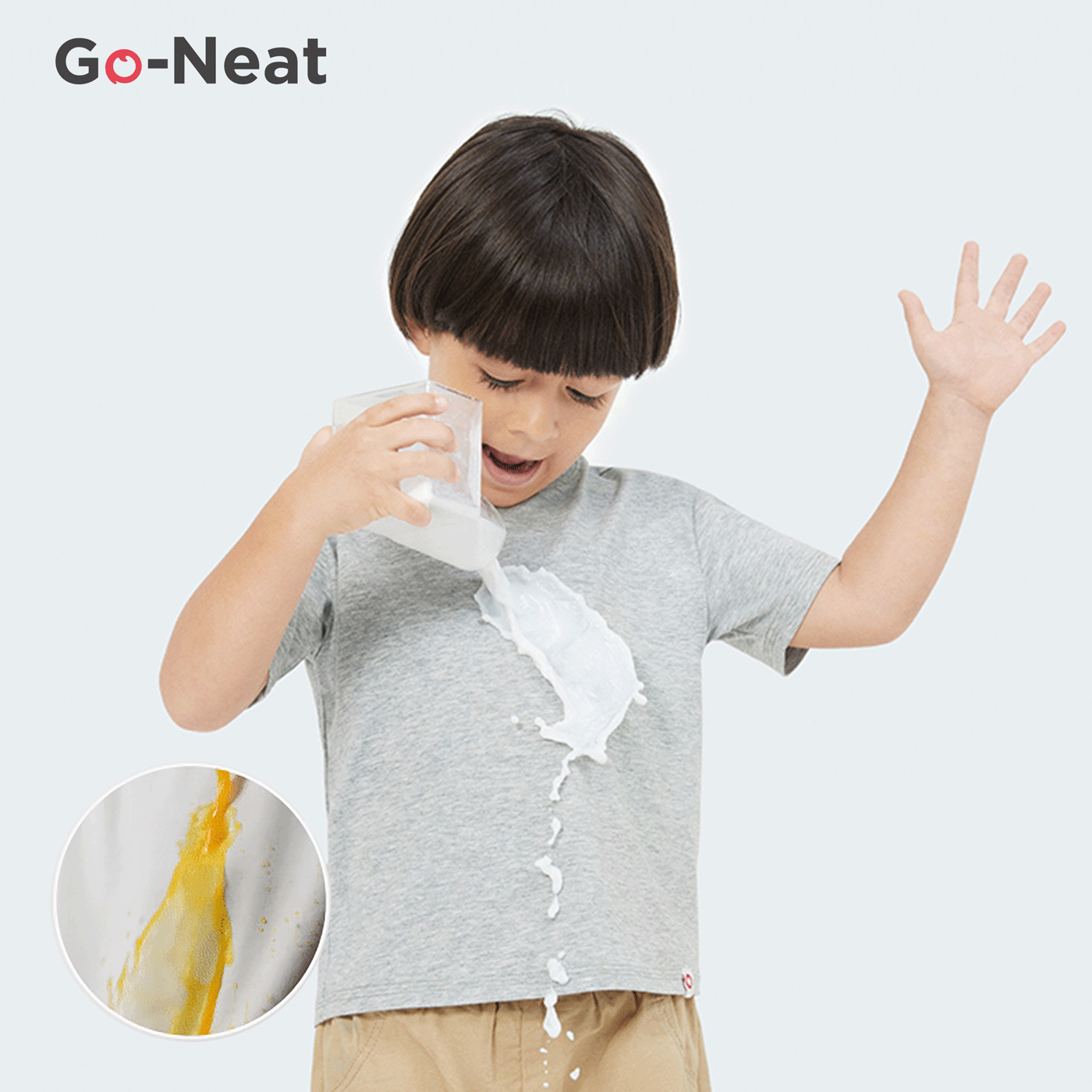 Go-Neat Water Repellent and Stain Resistant Sibling Matching Solid Short-sleeve Tee
