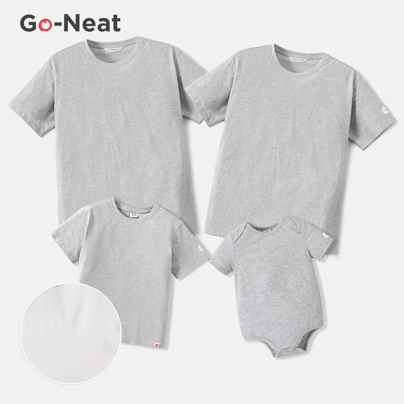 

Go-Neat Water Repellent and Stain Resistant Family Matching Solid Short-sleeve Tee