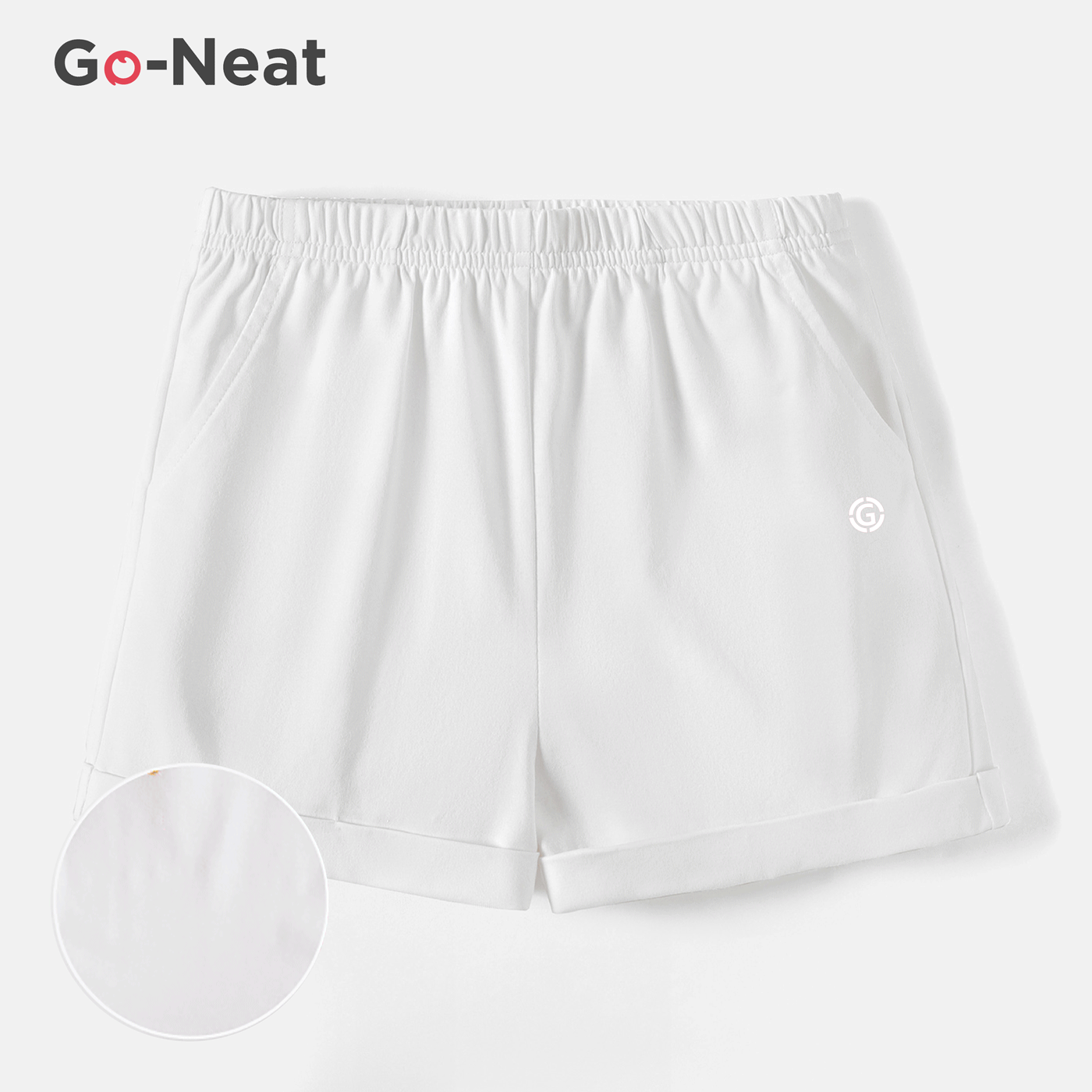 [4Y-14Y] Go-Neat Water Repellent and Stain Resistant Kid Girl Solid Color Elasticized Shorts