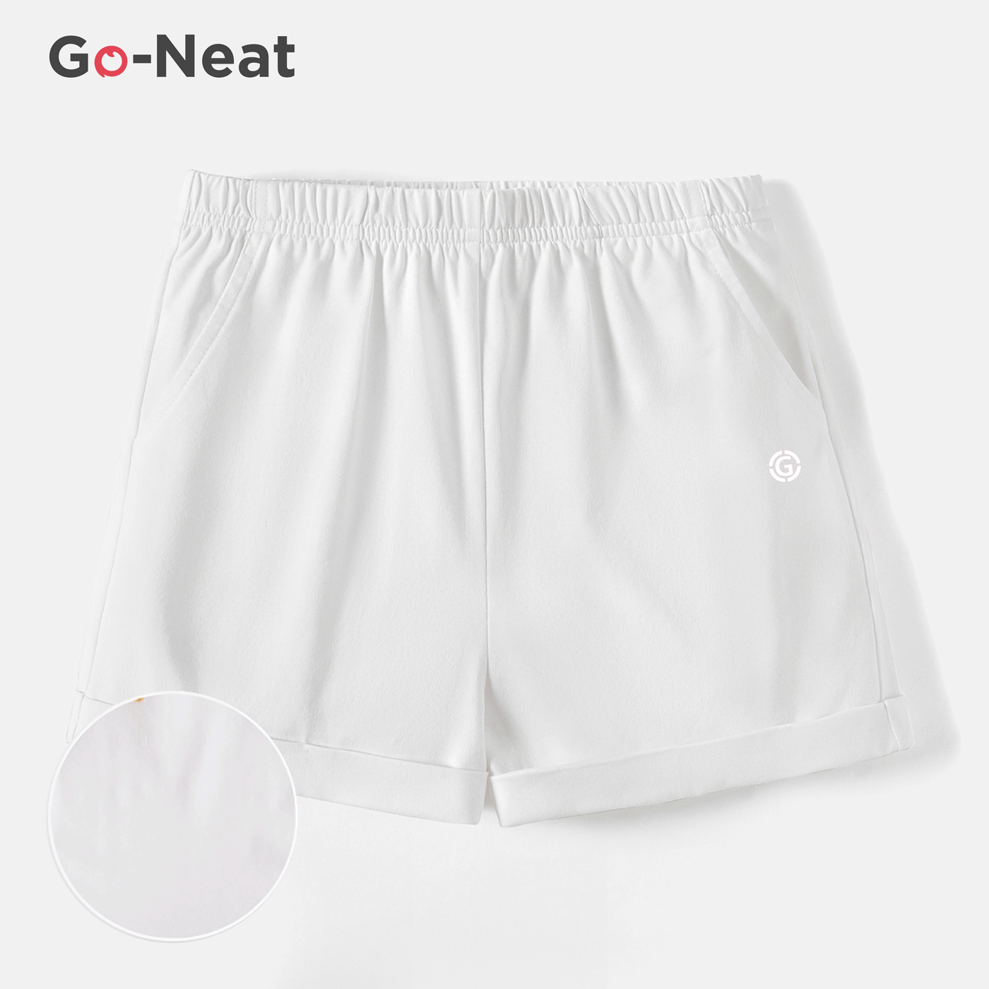 [4Y-14Y] Go-Neat Water Repellent and Stain Resistant Kid Girl Solid Color Elasticized Shorts  big image 1