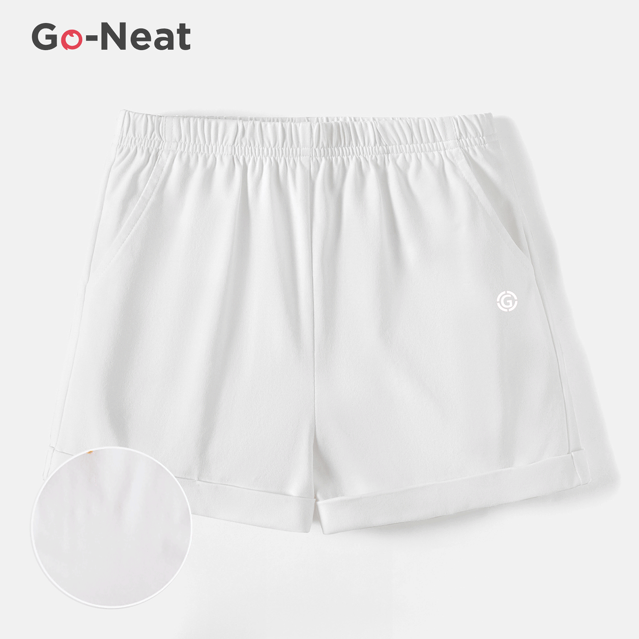 [4Y-14Y] Go-Neat Water Repellent and Stain Resistant Kid Girl Solid Color Elasticized Shorts  big image 1