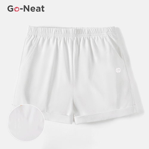 [4Y-14Y] Go-Neat Water Repellent and Stain Resistant Kid Girl Solid Color Elasticized Shorts