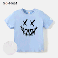 [4Y-14Y] Go-Neat Water Repellent and Stain Resistant Kid Boy Face Graphic Print Short-sleeve White Tee  image 1