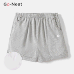 [4Y-14Y] Go-Neat Water Repellent and Stain Resistant Kid Girl Solid Color Elasticized Shorts Grey