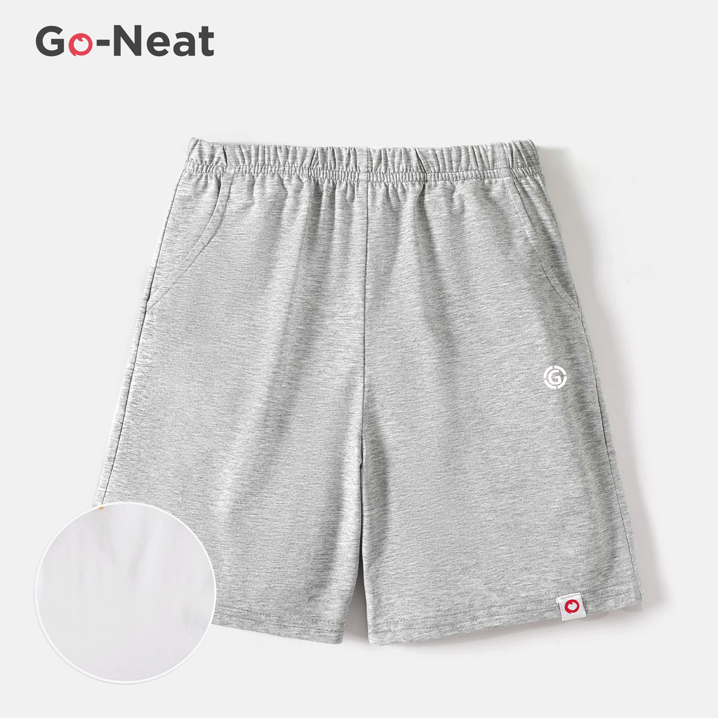 [4Y-14Y] Go-Neat Water Repellent and Stain Resistant Kid Boy Solid Color Elasticized Shorts