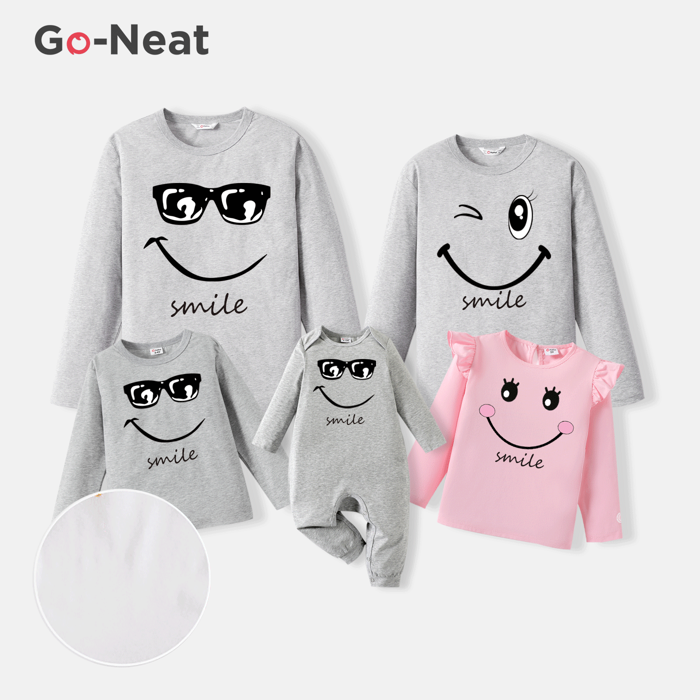 Go-Neat Water Repellent and Stain Resistant Family Matching Graphic Print Long-sleeve Tee