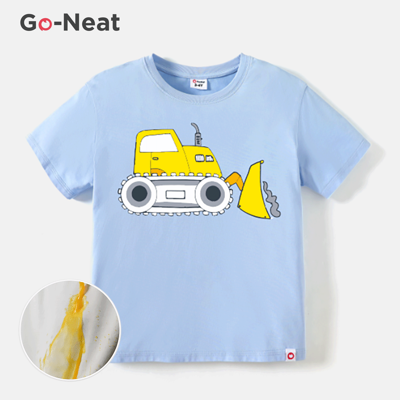 [2Y-6Y] Go-Neat Water Repellent and Stain Resistant Toddler Boy Vehicle Print Short-sleeve Tee
