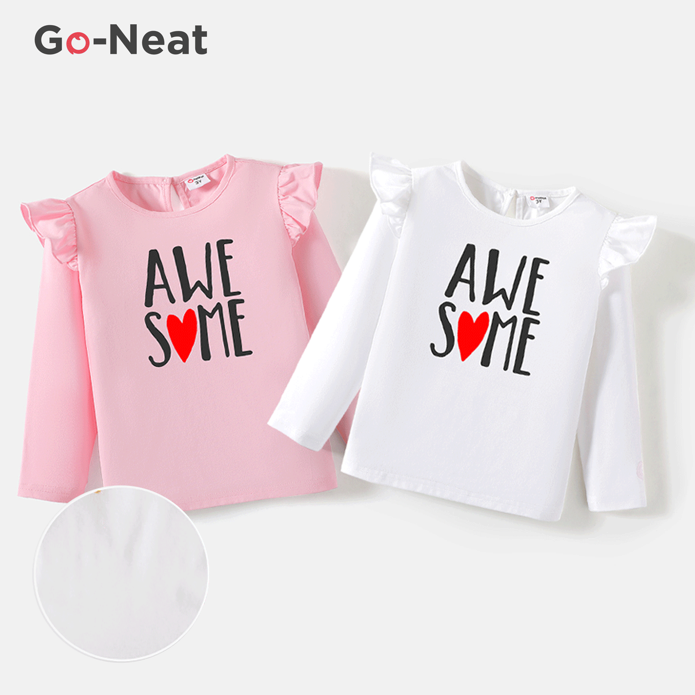 [2Y-6Y] Go-Neat Water Repellent and Stain Resistant Toddler Girl Letter Print Long-sleeve Tee