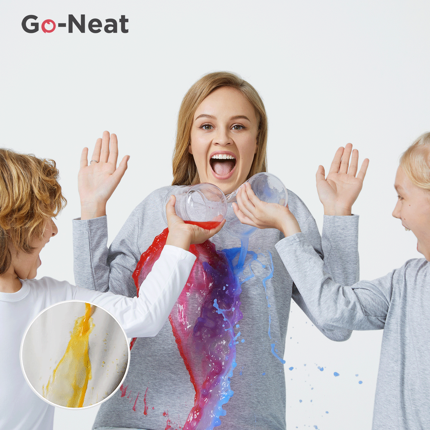 Go-Neat Water Repellent And Stain Resistant Family Matching Solid Short-sleeve Tee