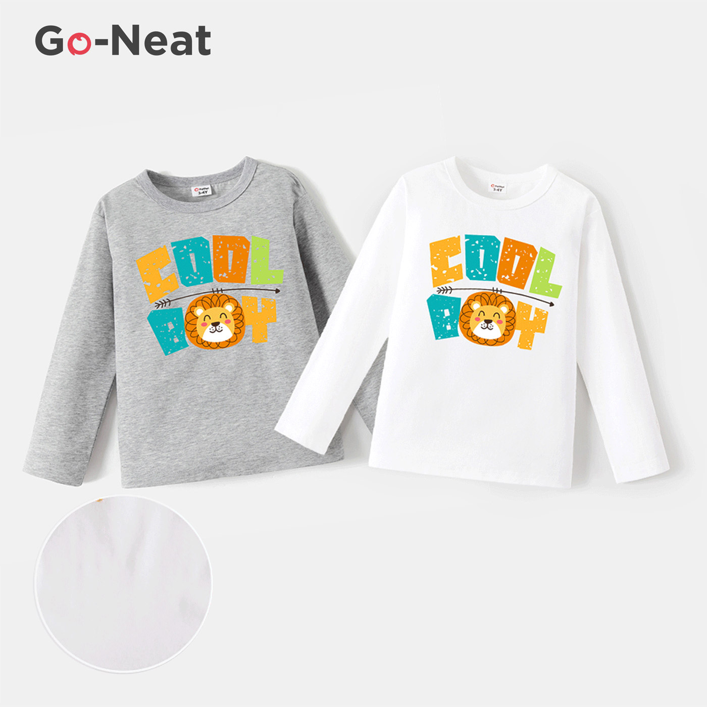 Go-Neat Resistente a manchas Conjuntos de roupa para a família Roupas de irmãos Estampado animal Manga comprida Tops Branco big image 1
