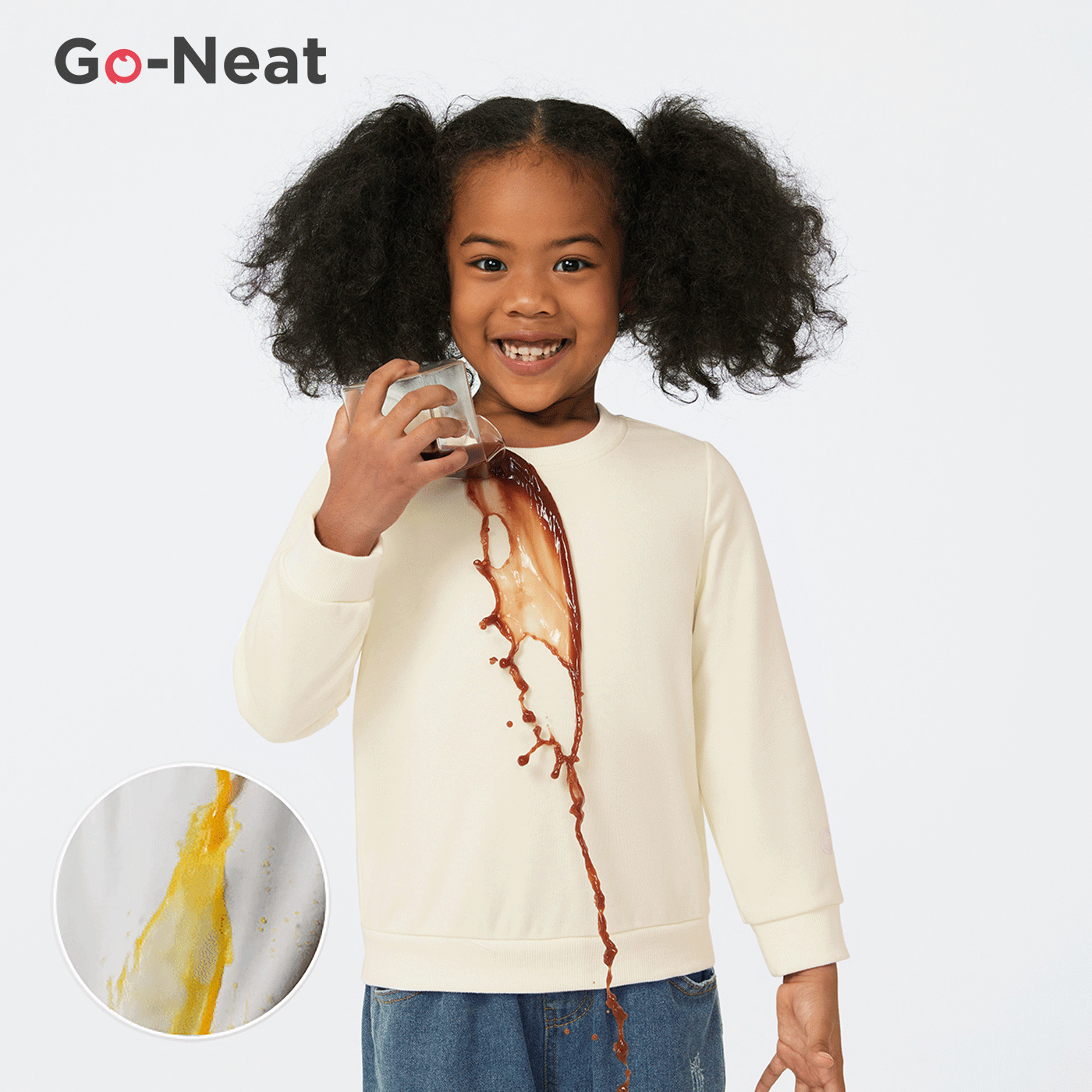 Go-Neat Résistant aux taches Tenues de famille assorties Tenues pour Soeur Et Frère Manches longues Hauts Beige big image 1