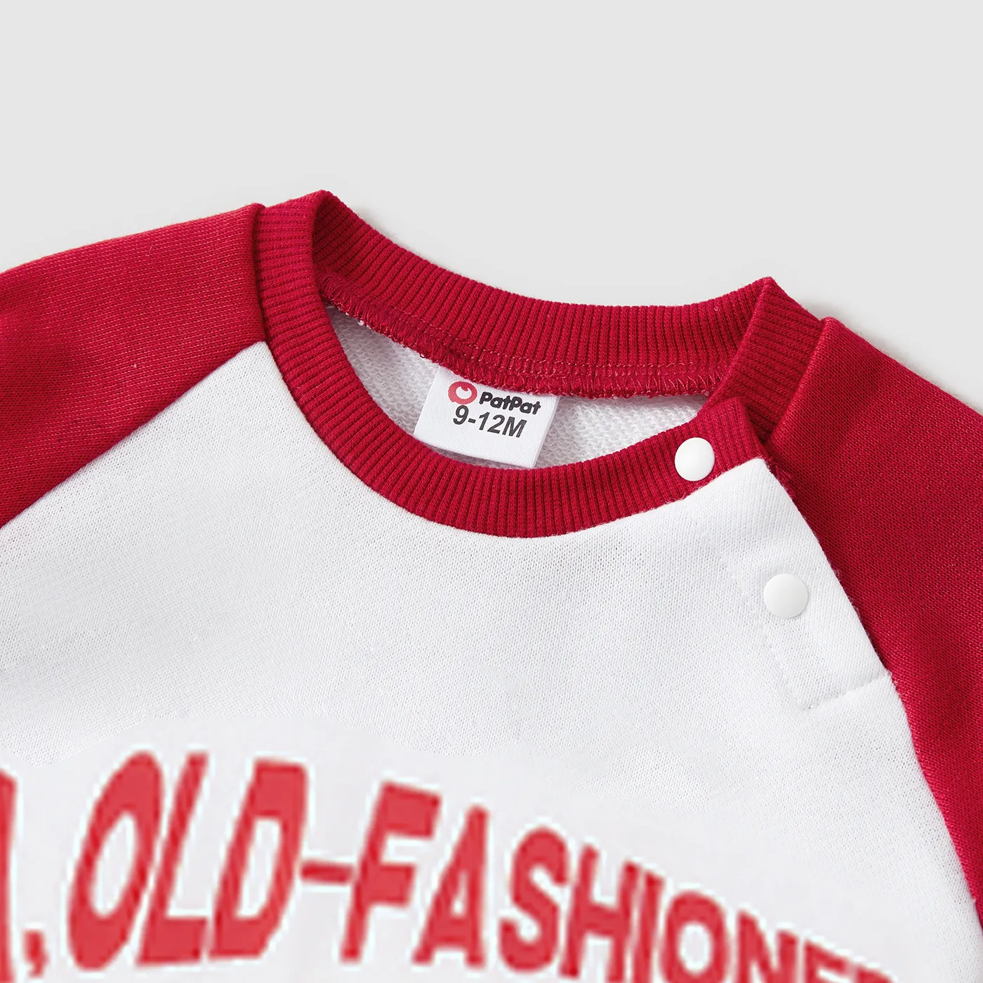 Christmas Family Matching Xmas Car & Letter Print Red Raglan-sleeve Sweatshirts REDWHITE image 3