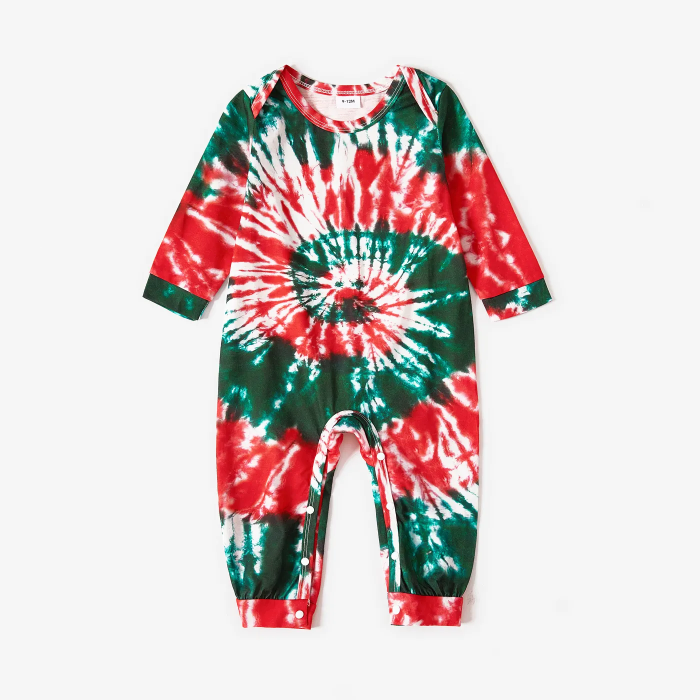 Christmas Family Matching Allover Tie Dye Long-sleeve Pajamas Sets (Flame Resistant)