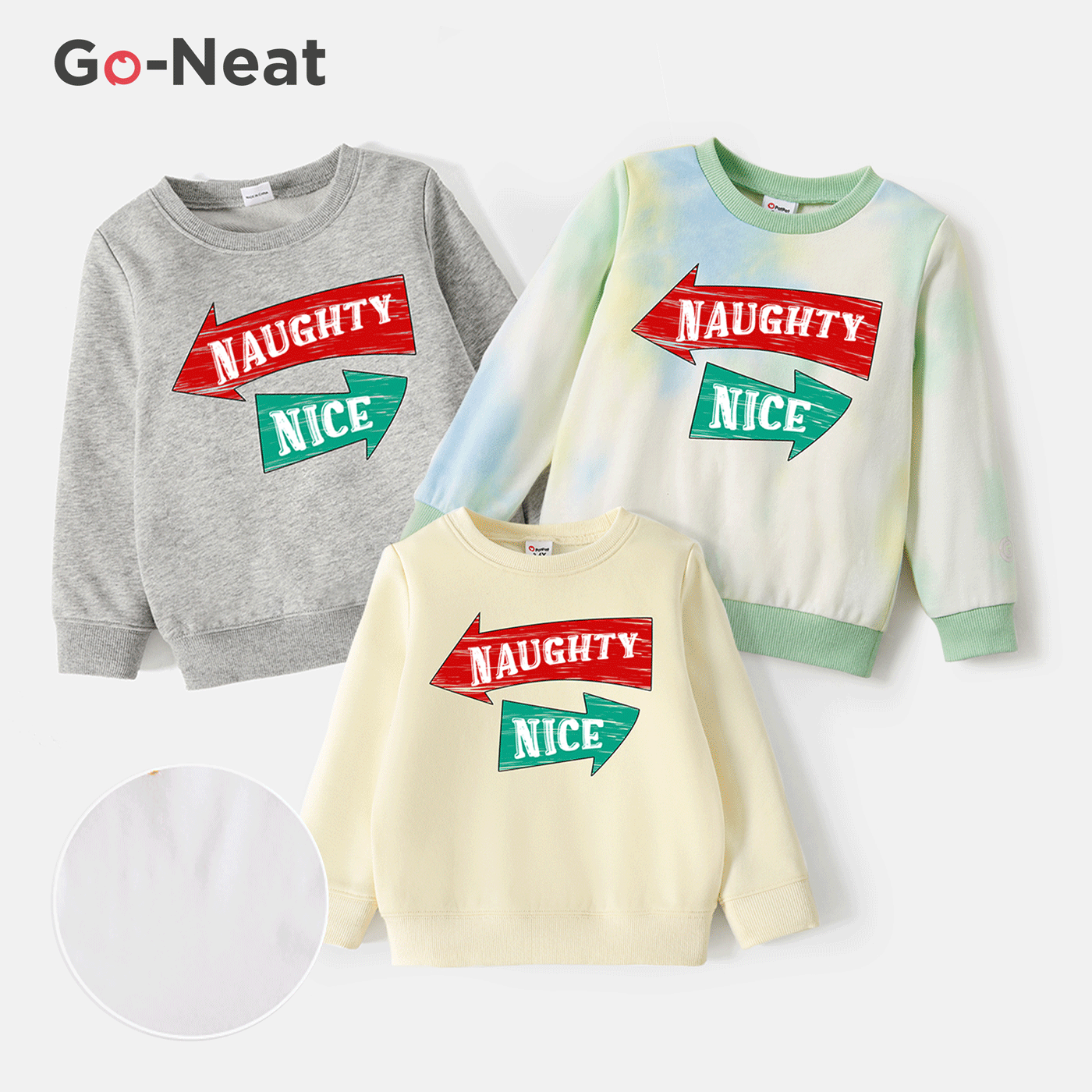 Go-Neat Water Repellent and Stain Resistant Sibling Matching Letter Print Long-sleeve Sweatshirts