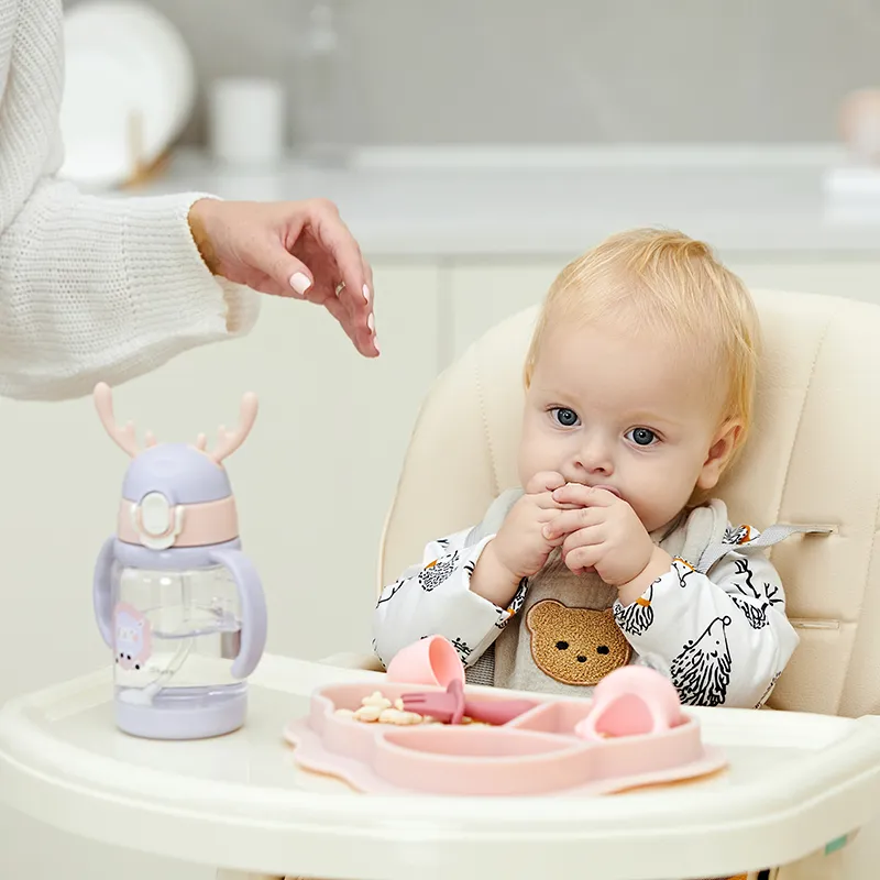 2Pcs Silicone Baby Feeding Set Includes Spoons & Forks Infant Newborn Utensil Set for Self-Training Pink image 3