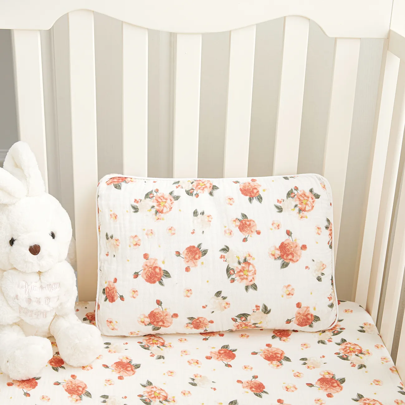 100% Cotton Muslin Baby Floral Pattern Pillow & Pillowcase  big image 1