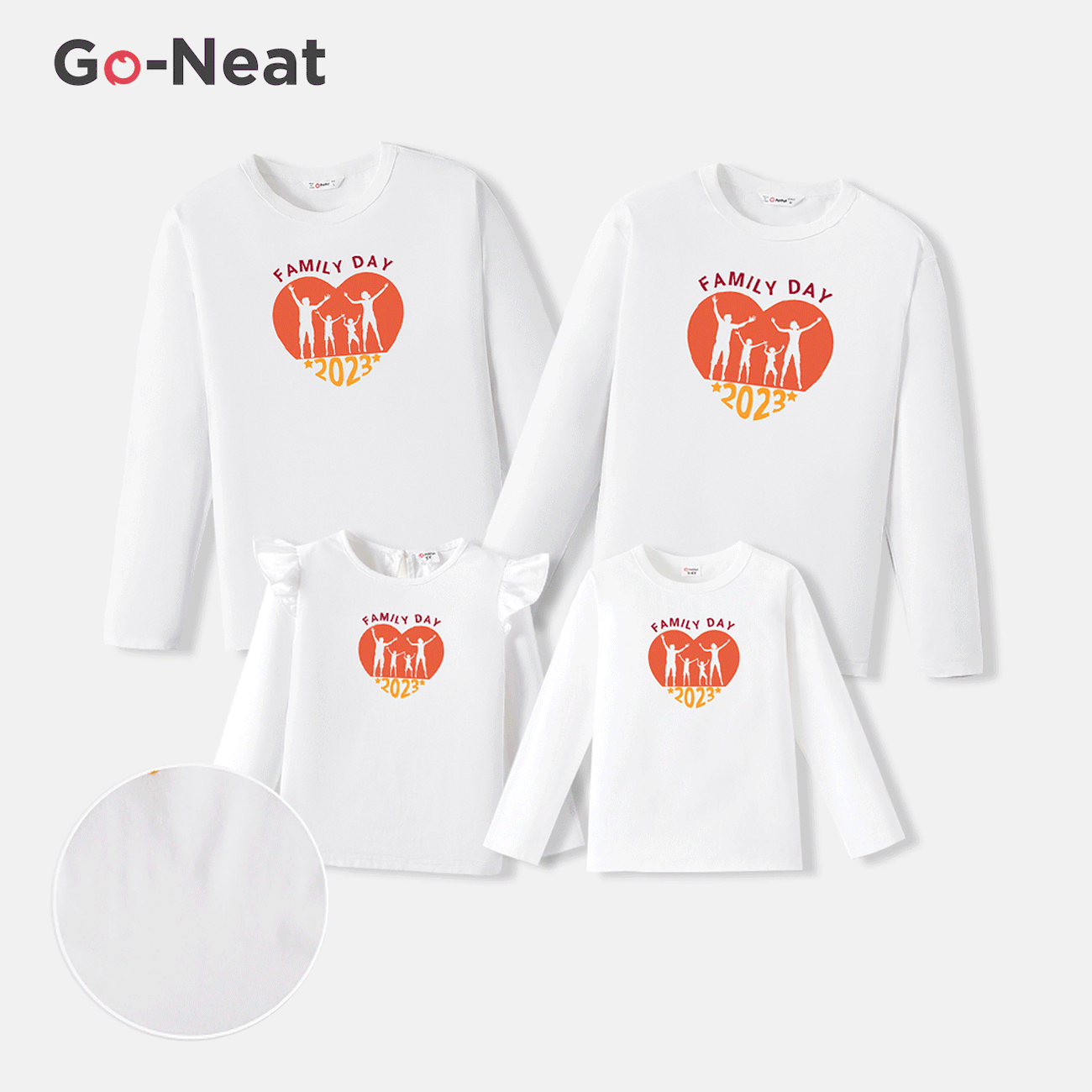 Go-Neat Water Repellent and Stain Resistant Family Matching Print Graphic Long-sleeve Tee  big image 1
