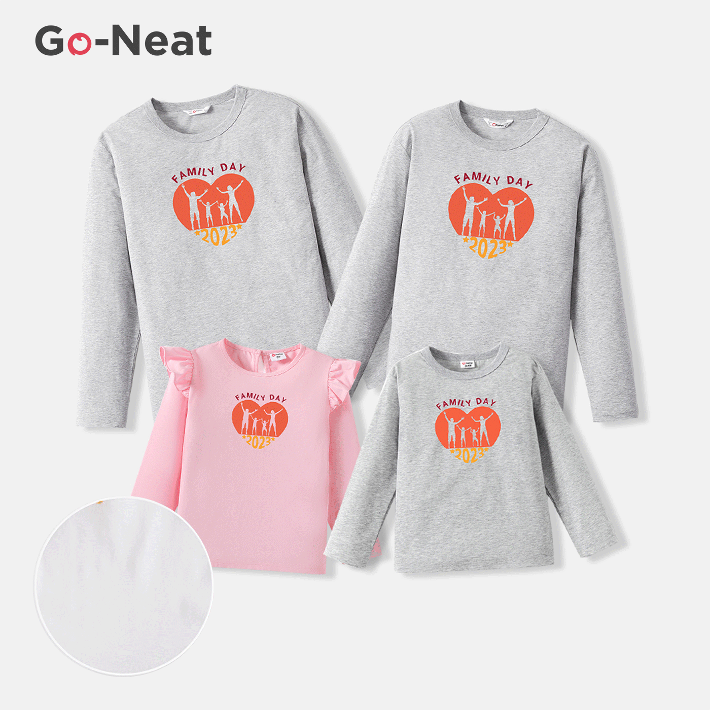Go-Neat Water Repellent and Stain Resistant Family Matching Print Graphic Long-sleeve Tee