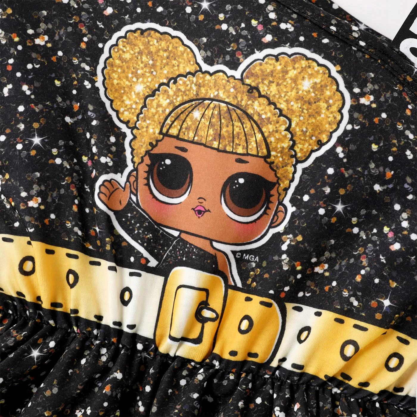 L.O.L. SURPRISE! Kid Girl Figure Print Layered One Shoulder Dress  image 3