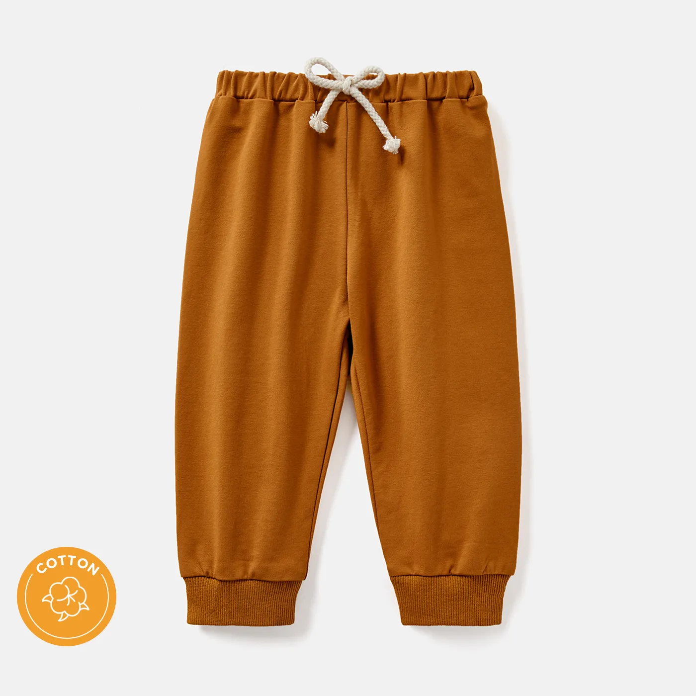 Baby Girl/Boy Cotton Solid Color Elasticized Pants