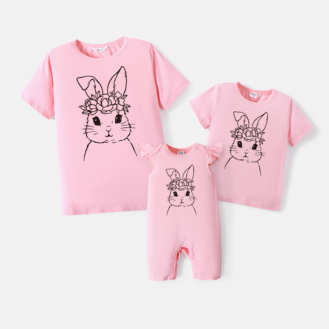 

Easter Mommy and Me 100% Cotton Rabbit Print Short-sleeve Tee