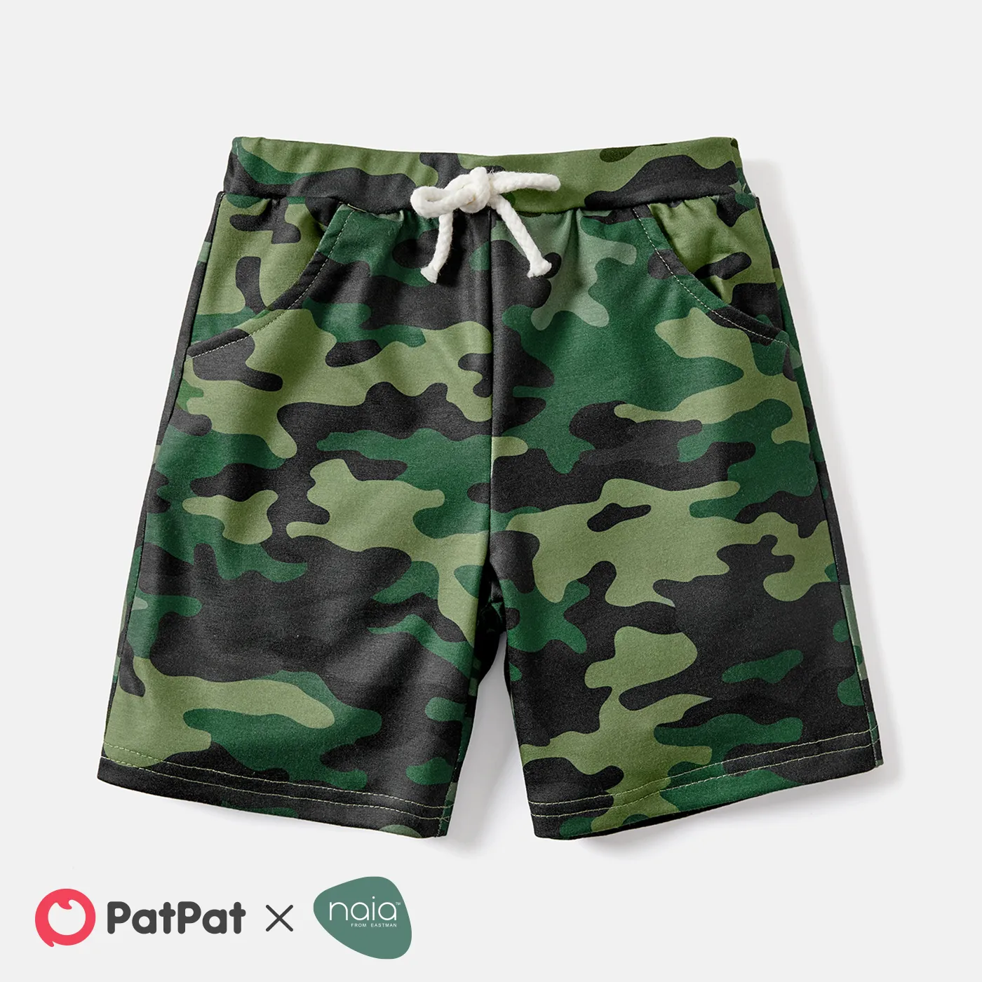 Naia Toddler/Kid Boy Letter/Camouflage Print Elasticized Shorts Camouflage