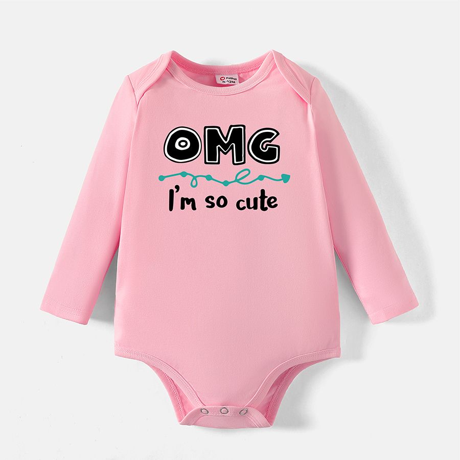 

[0M-24M] Go-Neat Water Repellent and Stain Resistant Baby Boy/Girl Letter Print Long-sleeve Romper