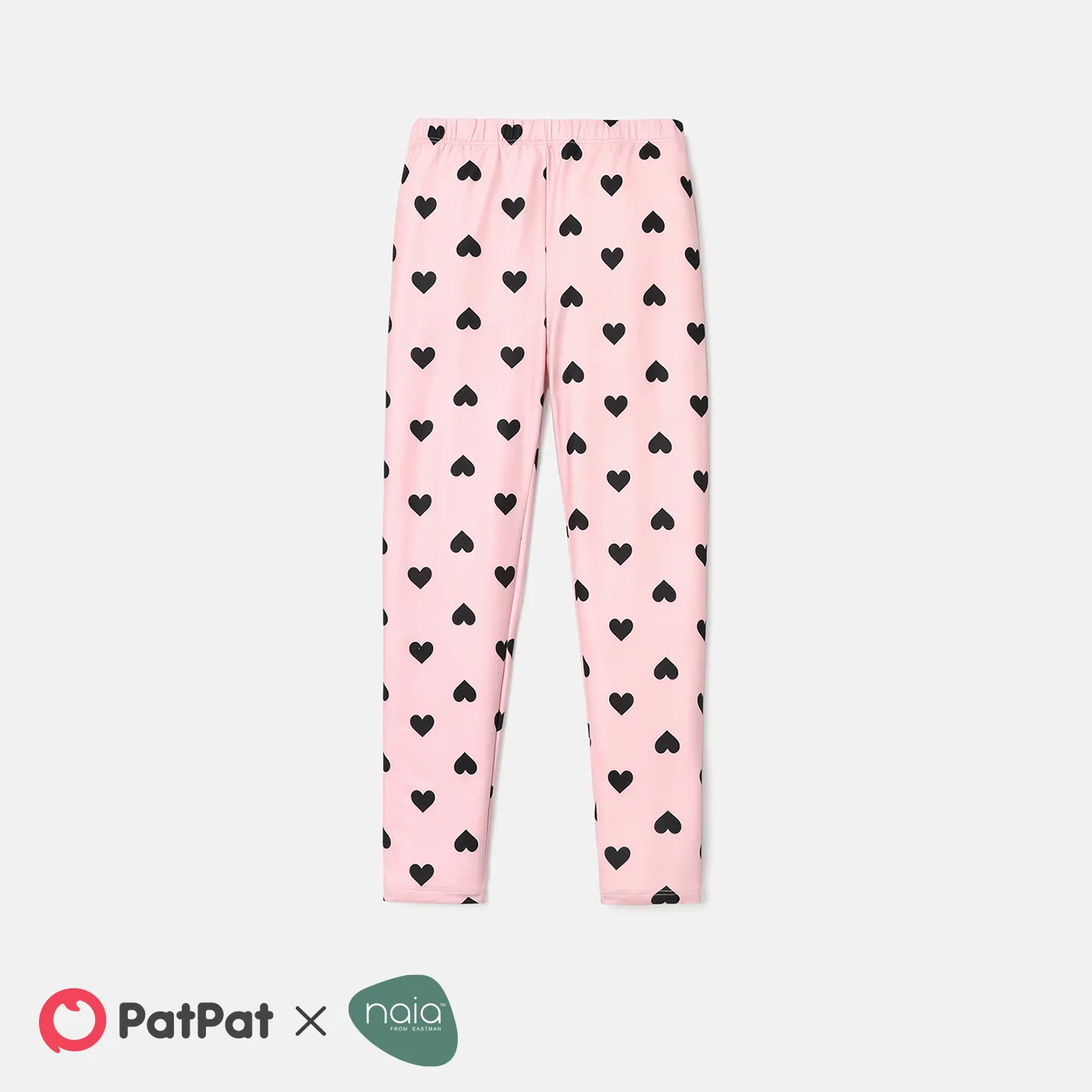 Eco-friendly RPET Fabric Toddler/Kid Girl Heart Print/Polka dots Elasticized Leggings  big image 6