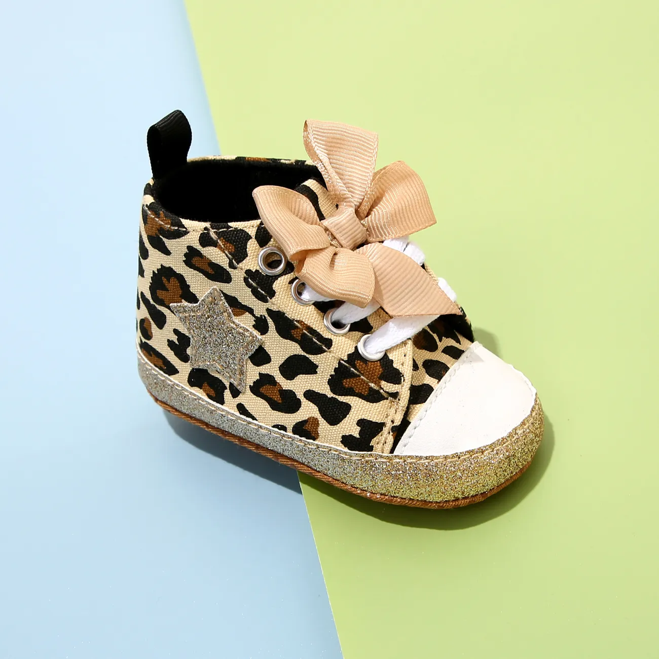 

Baby / Toddler Bow & Glitter Decor Leopard Pattern Prewalker Shoes