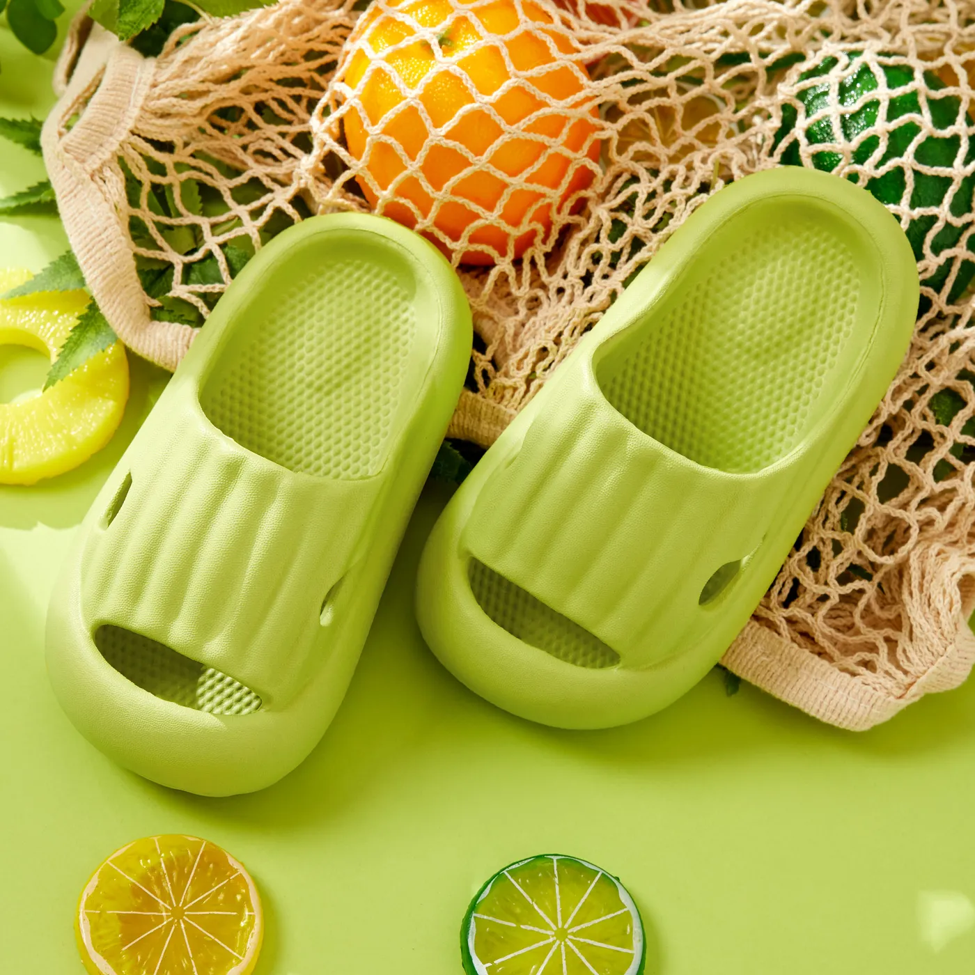 Toddler / Kid Solid Soft Lightweight Slippers Light Green