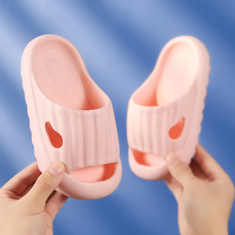 Toddler / Kid Solid Soft Lightweight Slippers Light Pink big image 1