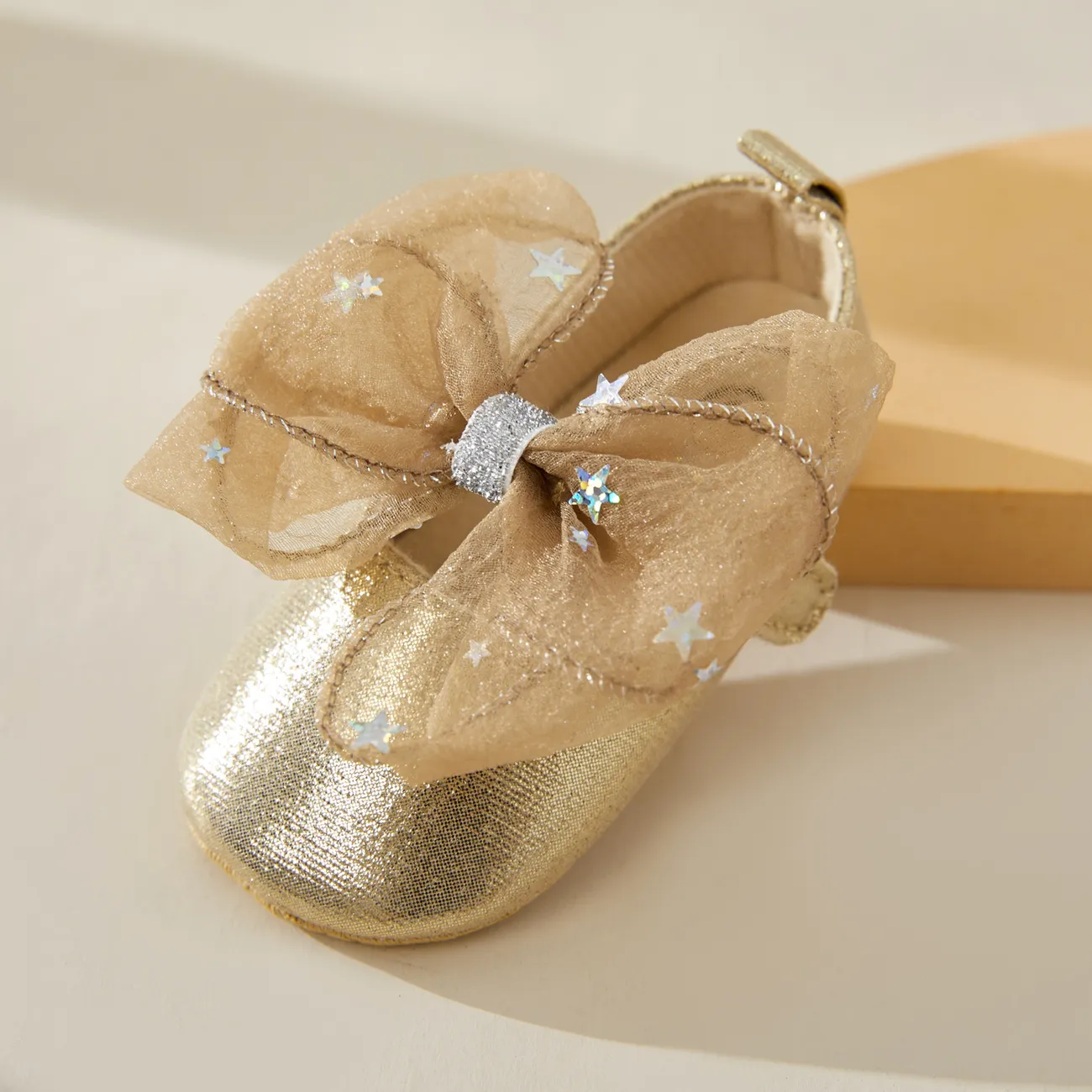 Baby / Toddler Sequin Bow Decor Princess Shoes Gold big image 1
