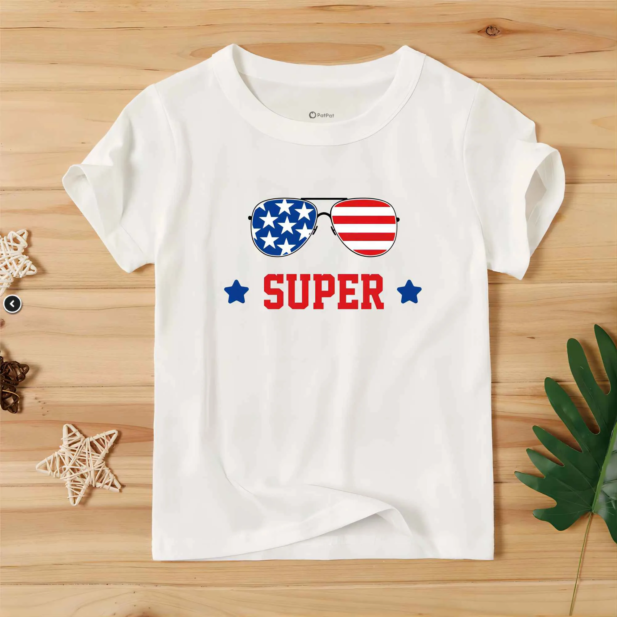 

Independence Day Toddler/Kid Letter Print Cotton Short-sleeve Tee