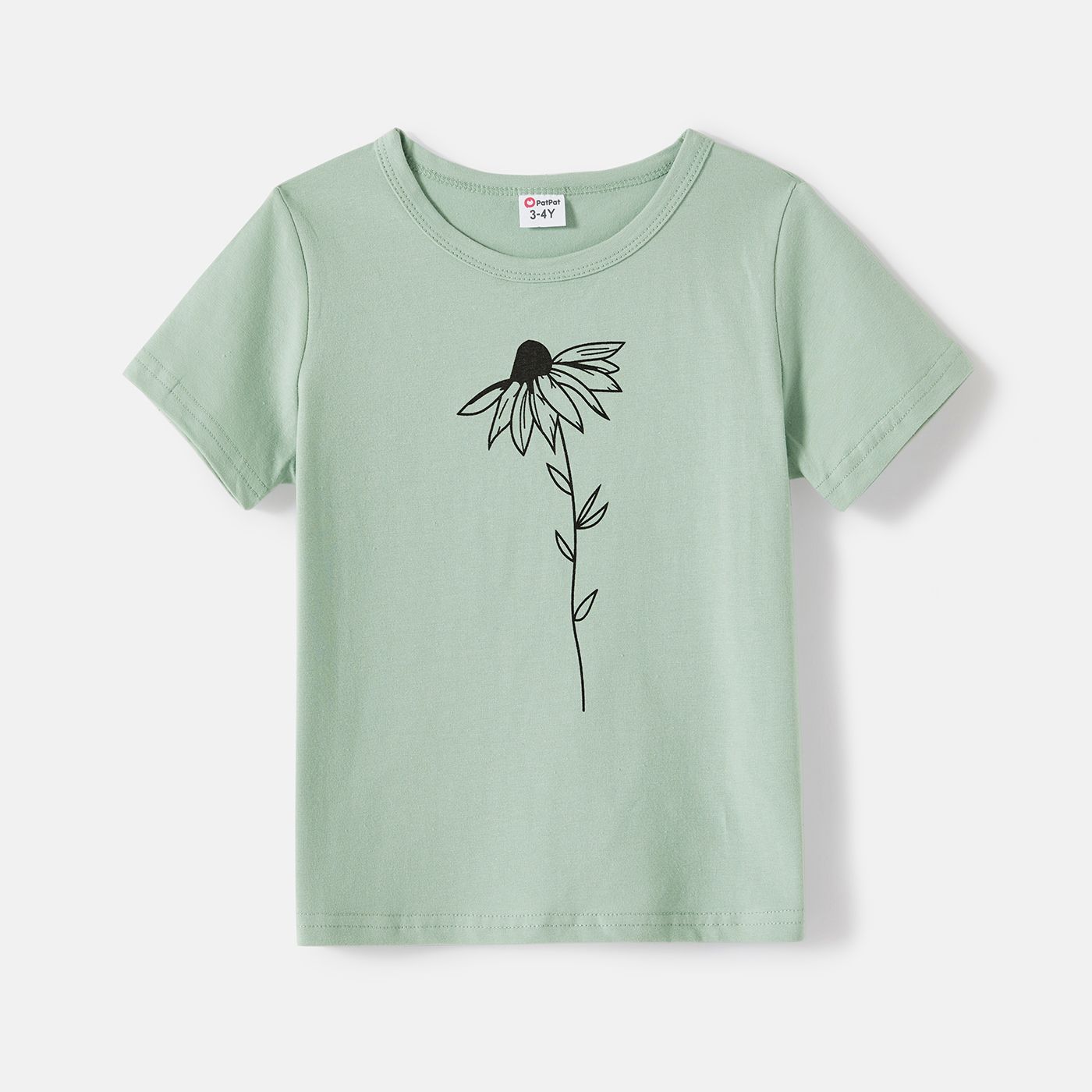 Maman Et Moi 95% Coton T-shirt Imprimé Floral à Manches Courtes