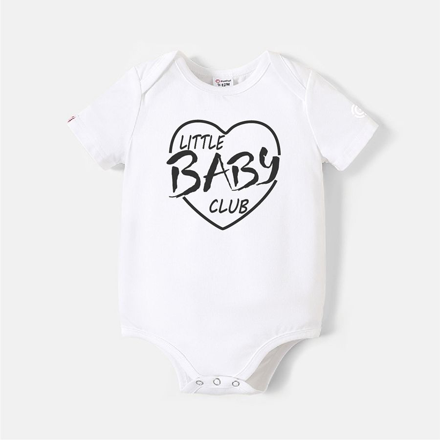 

[0M-24M] Go-Neat Water Repellent and Stain Resistant Baby Boy/Girl Heart & Letter Print Short-sleeve Romper