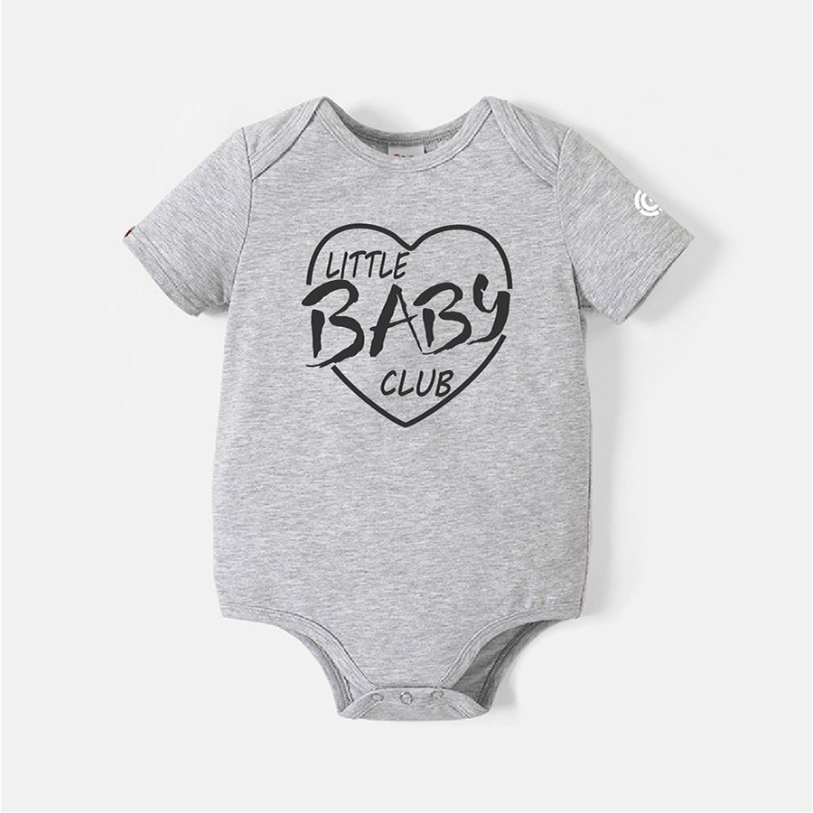 

[0M-24M] Go-Neat Water Repellent and Stain Resistant Baby Boy/Girl Heart & Letter Print Short-sleeve Romper