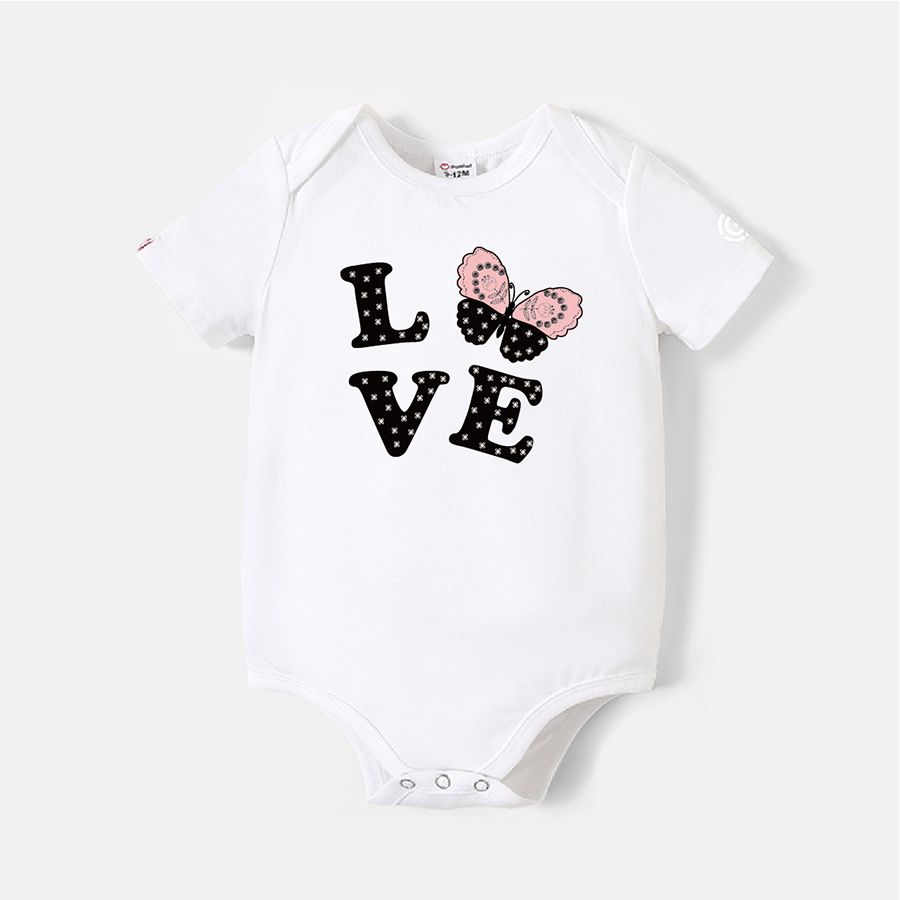 

[0M-24M] Go-Neat Water Repellent and Stain Resistant Butterfly & Letter Print Short-sleeve Romper