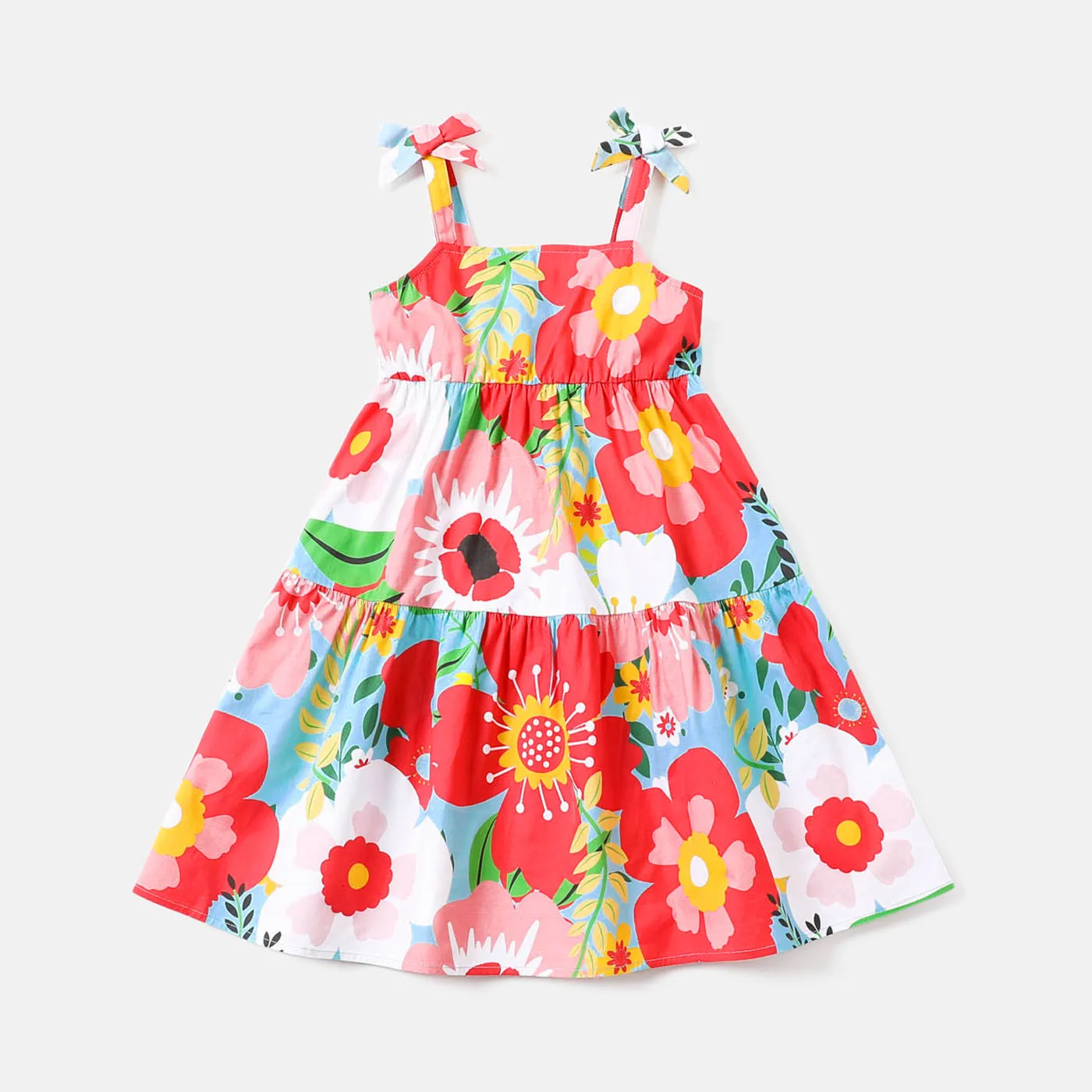 Criança Menina Manga cava Bonito Flor grande Vestidos  big image 1