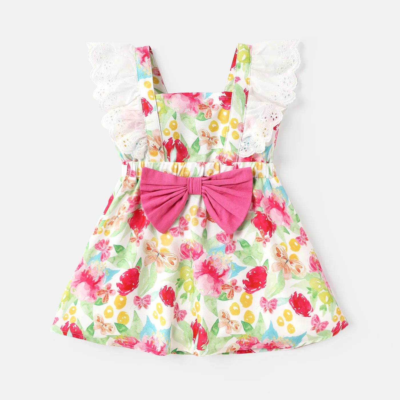 Bebé Hipertátil/3D Flores isoladas Bonito Sem mangas Vestidos colorblock big image 1