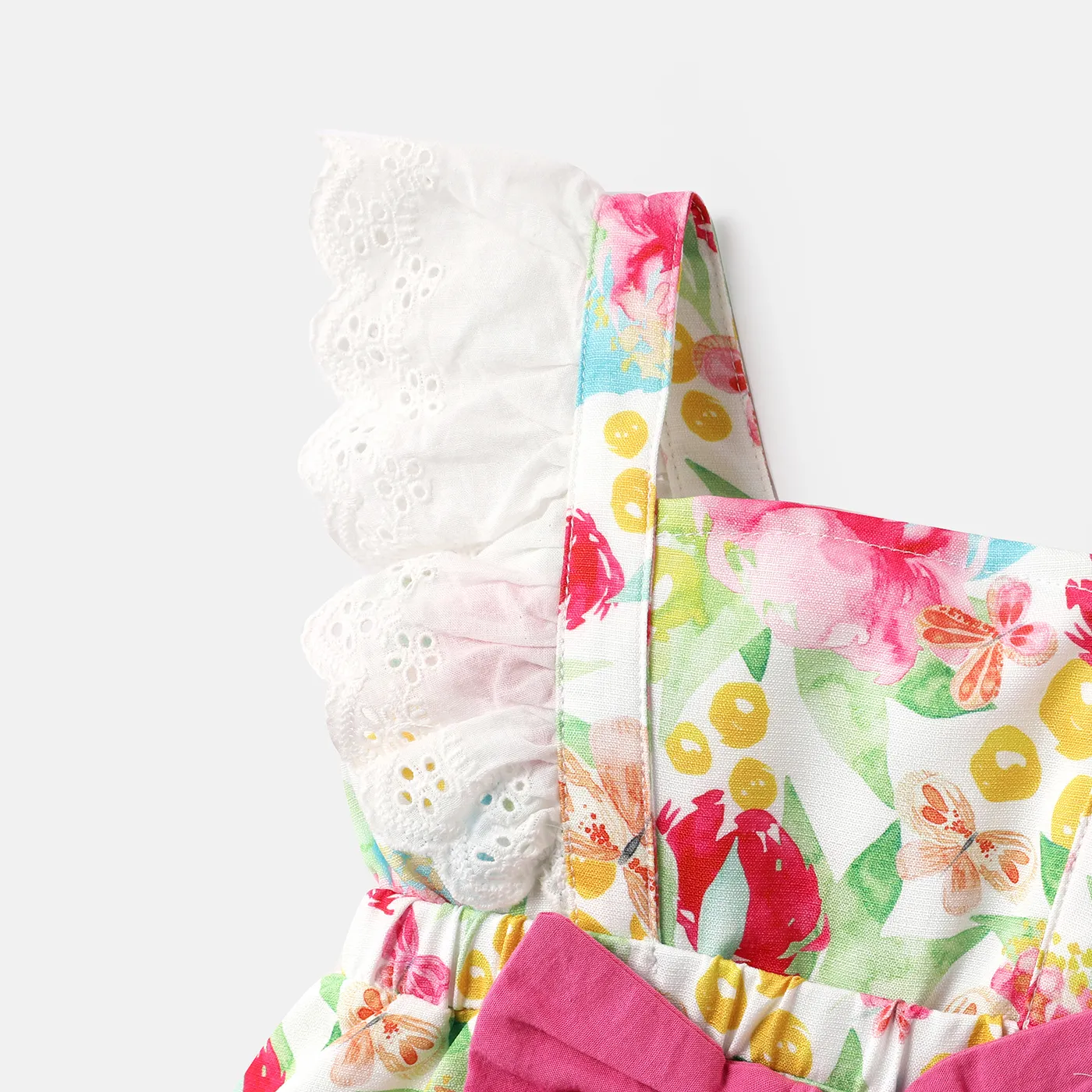 Bebé Hipertátil/3D Flores isoladas Bonito Sem mangas Vestidos colorblock image 3